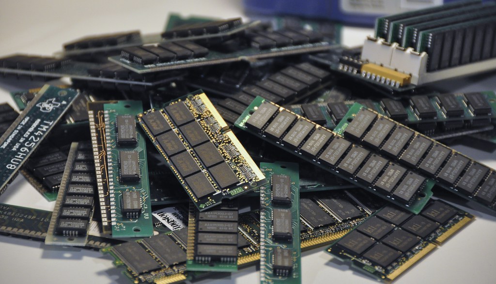 Pile of RAM memory sticks